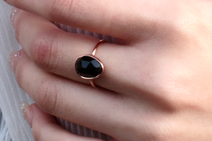 Black Onyx Solitaire Ring