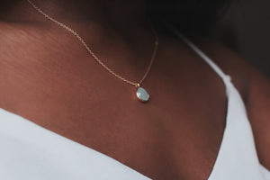 18K Rose Gold Chalcedony Pendant