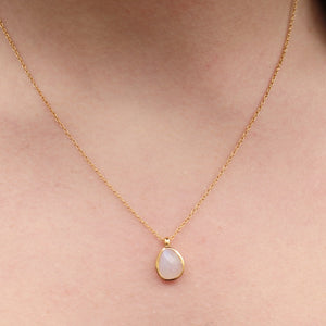 18K Gold Moonstone Pendant