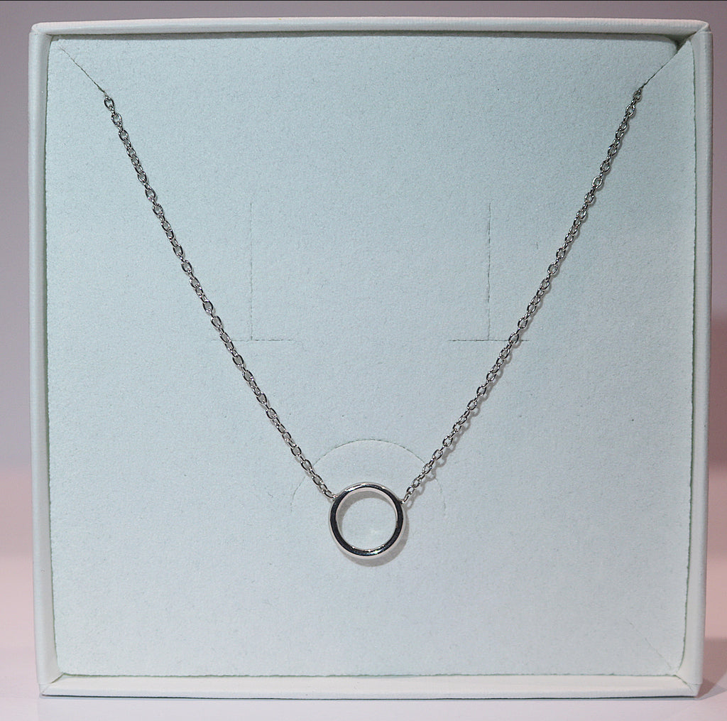 Sterling Silver Halo Necklace