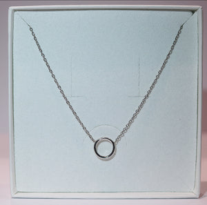 Sterling Silver Halo Necklace