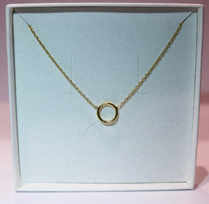 18K Gold Halo Necklace