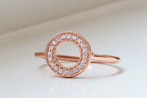 Shimmer Halo Ring Rose Gold