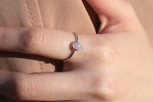 Rose Quartz Teardrop Ring