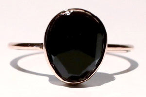 Black Onyx Solitaire Ring